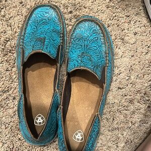 Ariat Blue Floral Loafers Comfortable Flats